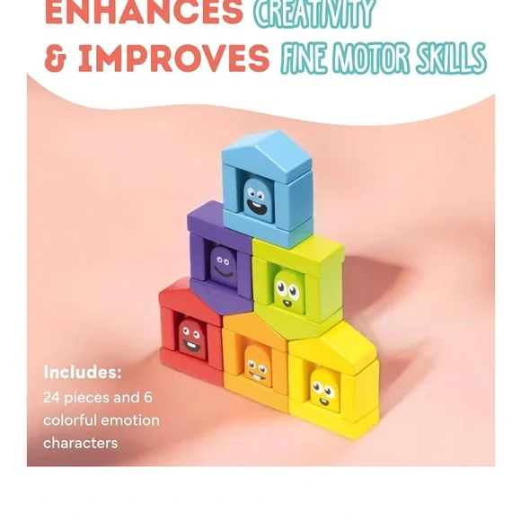 Cubika Montessori colorful Emotion building blocks - Picture 5 of 7